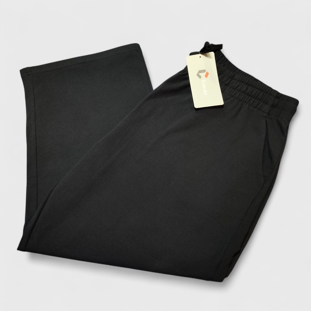 Cakulo Black Soft & Comfy Cropped Capri Pants Size XL - Picture 4 of 10